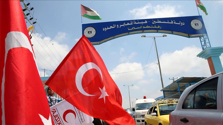 Konvoi Pertama Bantuan Kemanusian Turki  Memasuki Gaza, Palestina