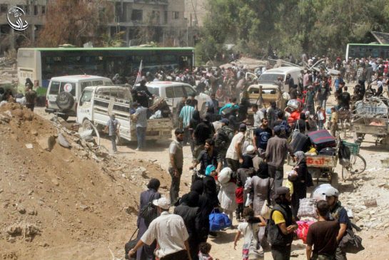 Evakuasi Warga Sipil Daraya atas Kesepakatan untuk Akhiri Pengepungan Pasukan Assad