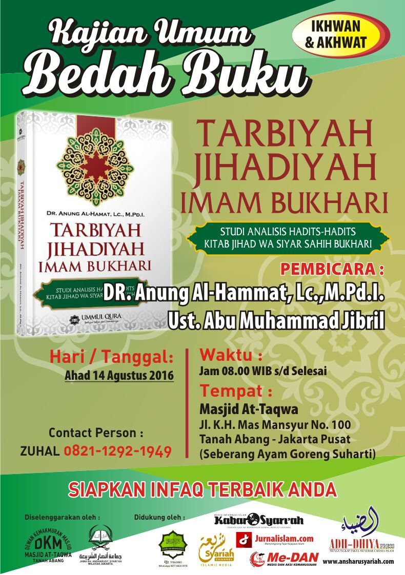Bedah Buku: “TARBIYAH JIHADIYAH IMAM BUKHARI”