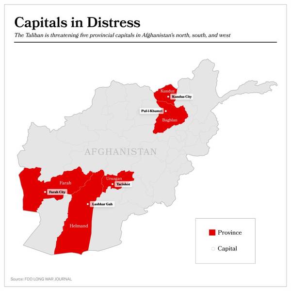 Taliban Kuasai 5 Ibukota Provinsi di Afghanistan