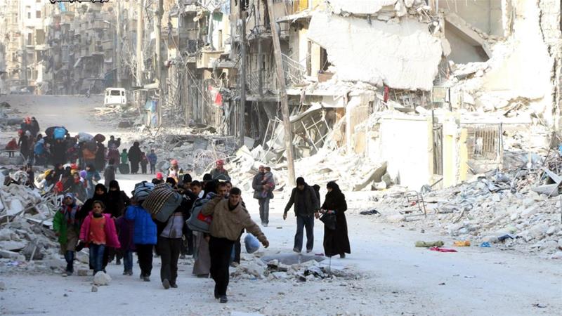 Dibombardir Jet Tempur Suriah-Rusia, 20.000 Warga Sipil Tinggalkan Aleppo Timur