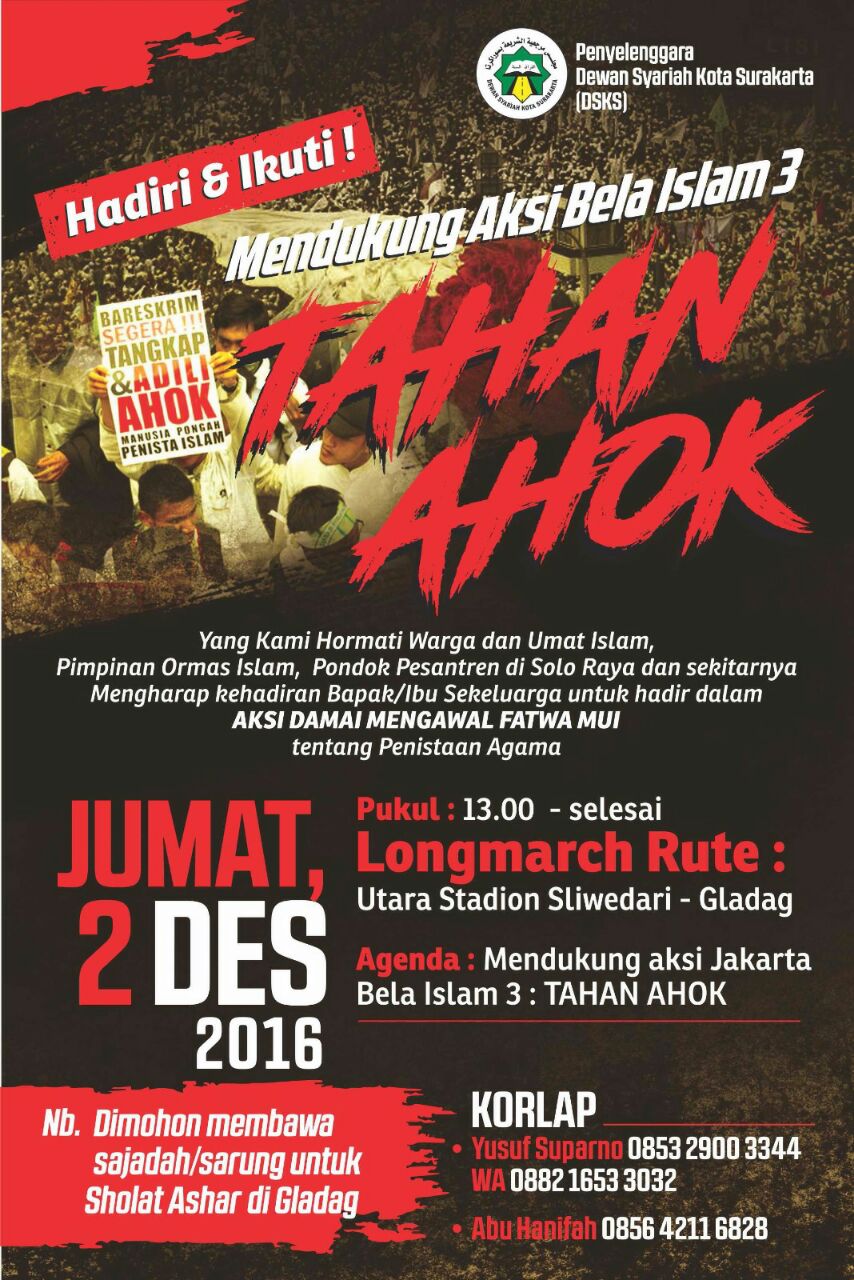 Hadiri dan Ikuti Longmarch Dukung Aksi Bela Islam III