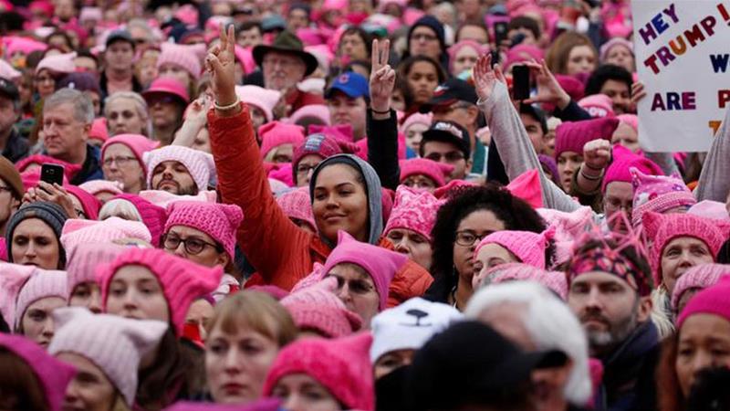 Kaum Perempuan AS Turun ke Jalan Tolak Presiden Terpilih Donald Trump