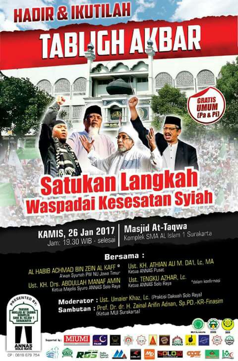 Tabligh Akbar ‘Satukan Langkah Waspadai Syiah’ di Solo