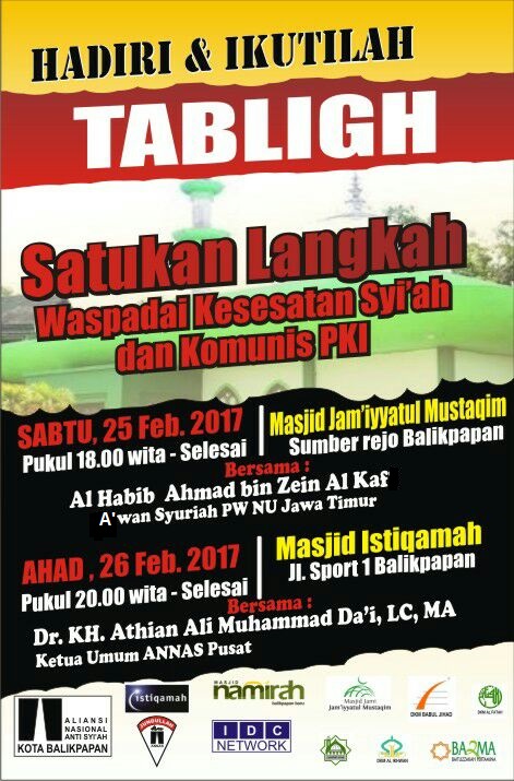 Tabligh Akbar “Satukan Langkah Waspada Menghadapi Syiah dan Komunis” di Balikpapan