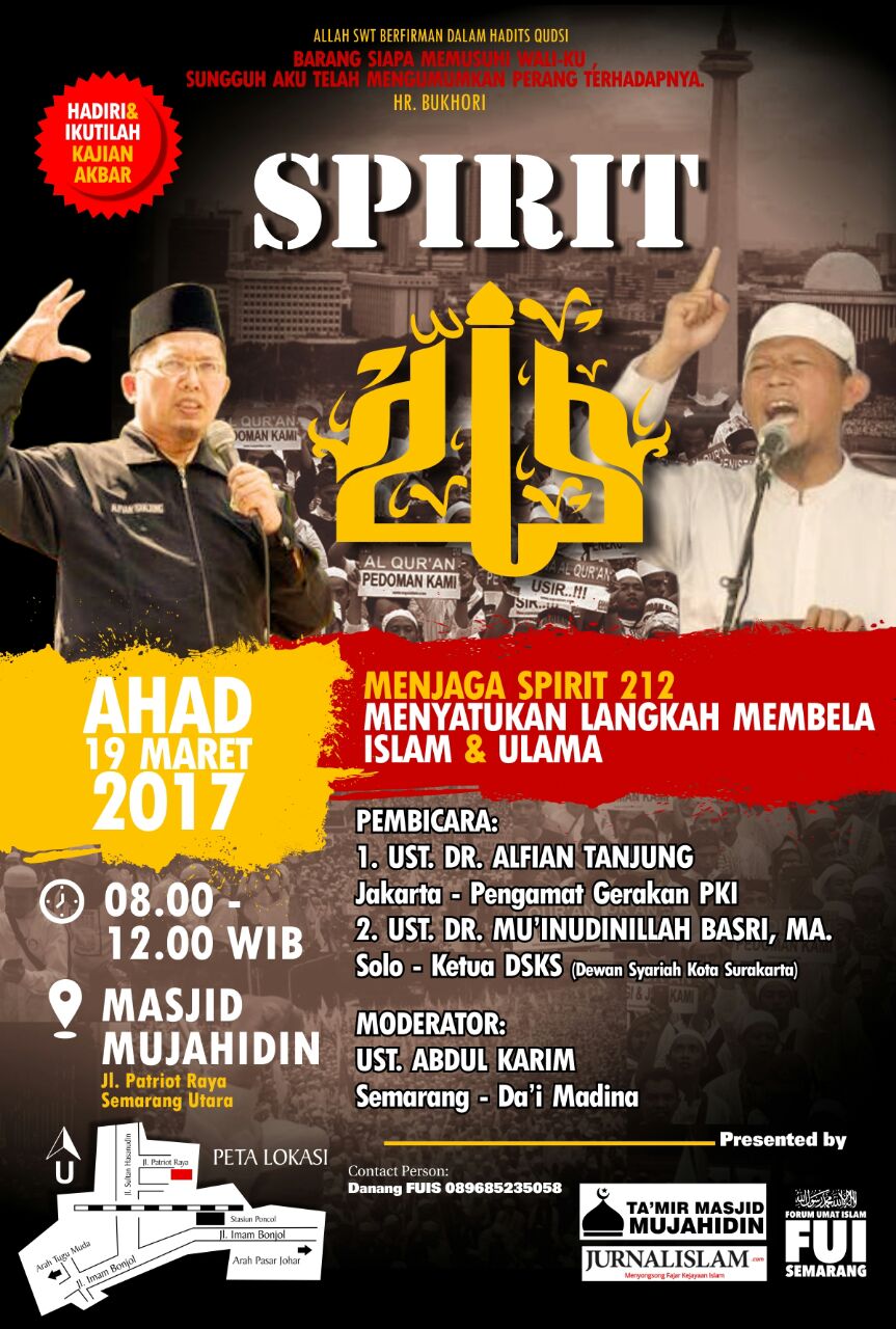Hadirilah! Tabligh Akbar ‘Menjaga Spirit 212, Menyatukan Langkah Membela Islam & Ulama’ di Semarang