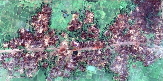 Amnesty: Militer dan Gerombolan Preman Budha Myanmar Jalankan Kebijakan Bumi Hangus (data satelit)