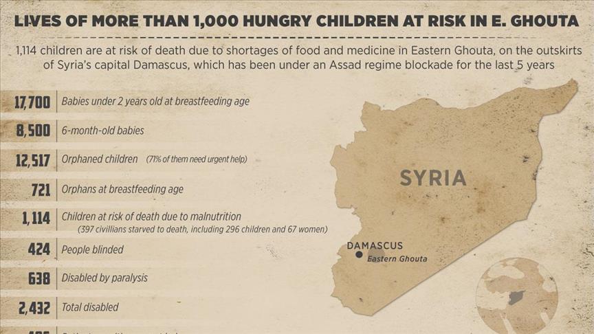 Ghouta Timur Diblokade Rezim Syiah Assad, 1.000 Anak Lebih Terancam Kematian