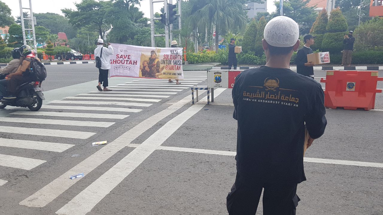 Peduli Ghoutah, Anshorusyariah Jatim Gelar Aksi Serentak di Tiga Kota