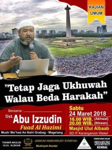 Kajian Umum ‘Tetap Jaga Ukhuwah Walau Beda Harakah’