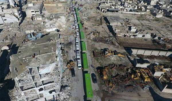 Konvoi Ke-22 dari Ghouta Timur Tiba di Al-Bab