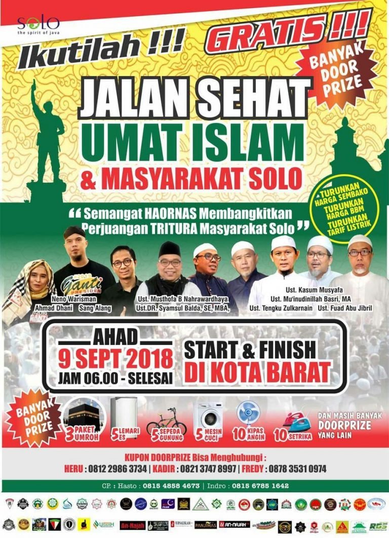 Berbarengan Dengan Porwaso, Panitia Jalan Sehat Umat Islam Tegaskan Acara Tetap di Kottabarat