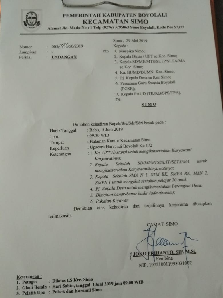 Bertepatan Idul Fitri, Bupati Didesak Cabut Undangan Upacara Perayaan Hari Jadi Boyolali