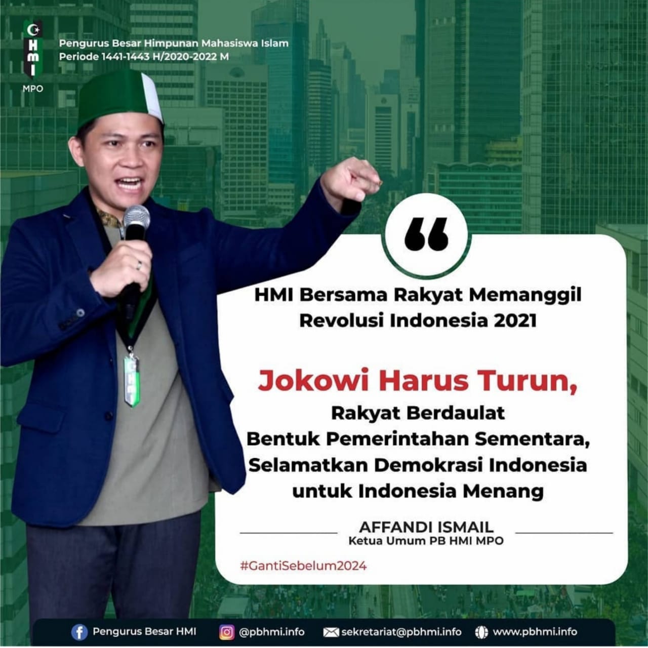 Dinilai Telah Gagal, HMI MPO Minta Jokowi Legowo Mundur Dari Presiden