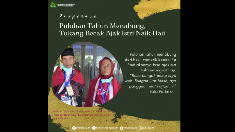 Puluhan Tahun Menabung, Tukang Becak dan Istrinya Naik Haji