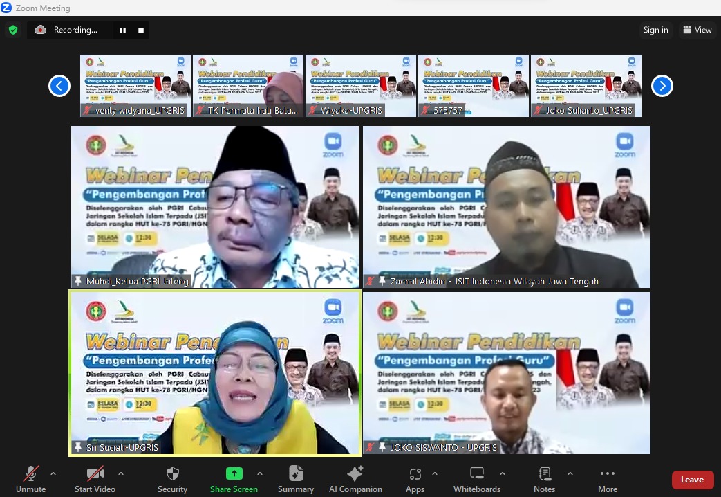 Gandeng PGRI Cabsus UPGRIS, JSIT Jateng Gelar Webinar Pendidikan Nasional