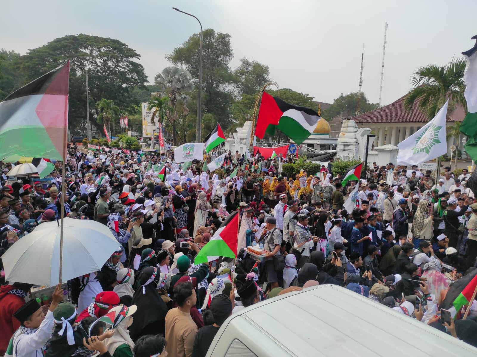 Bentuk Dukungan, Ribuan Umat Islam Banten Gelar Aksi Bela Palestina