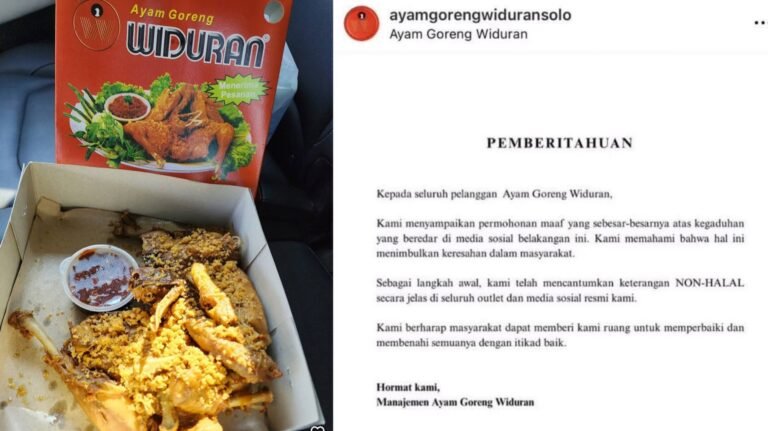 Respons Kegaduhan, Ayam Goreng Widuran Akui Produk Non-Halal dan Sampaikan Permohonan Maaf