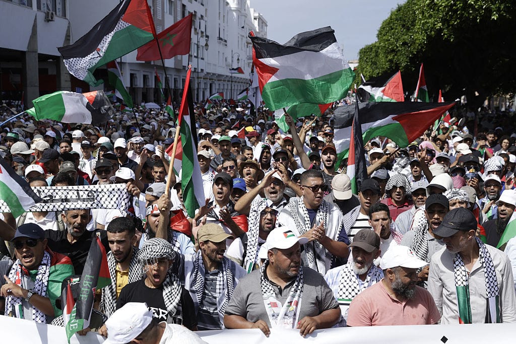 Puluhan Ribu Warga Maroko Demo Dukung Palestina, Desak Cabut Normalisasi dengan Israel