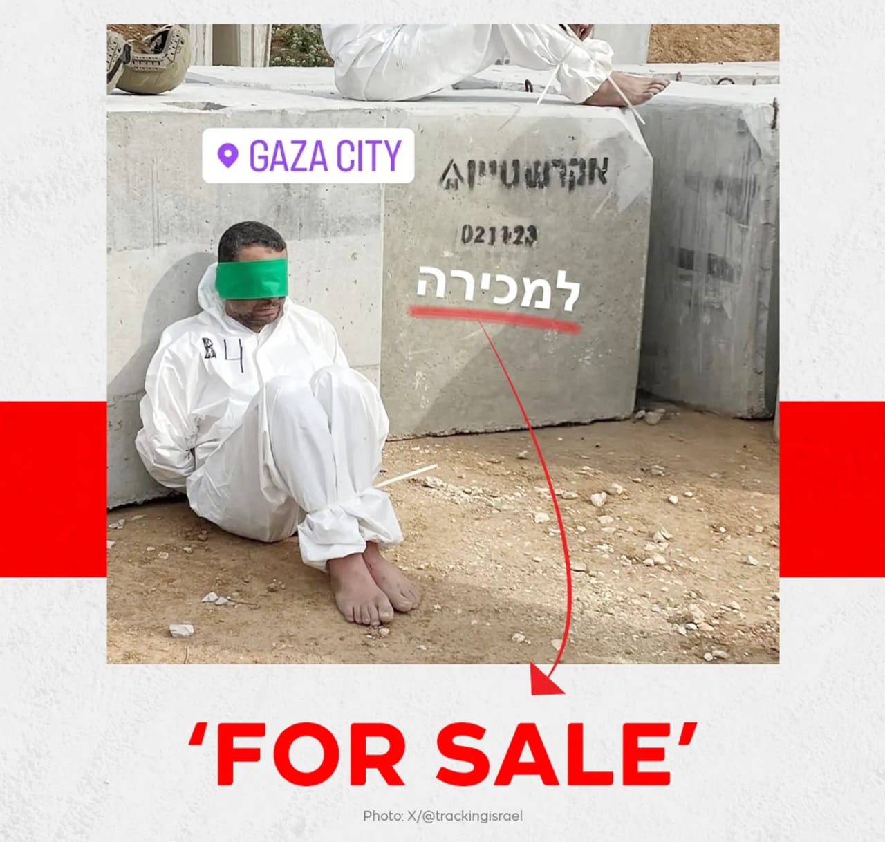 Tentara Israel Pamerkan Penyiksaan Tahanan Palestina di Gaza dengan Caption “Dijual”