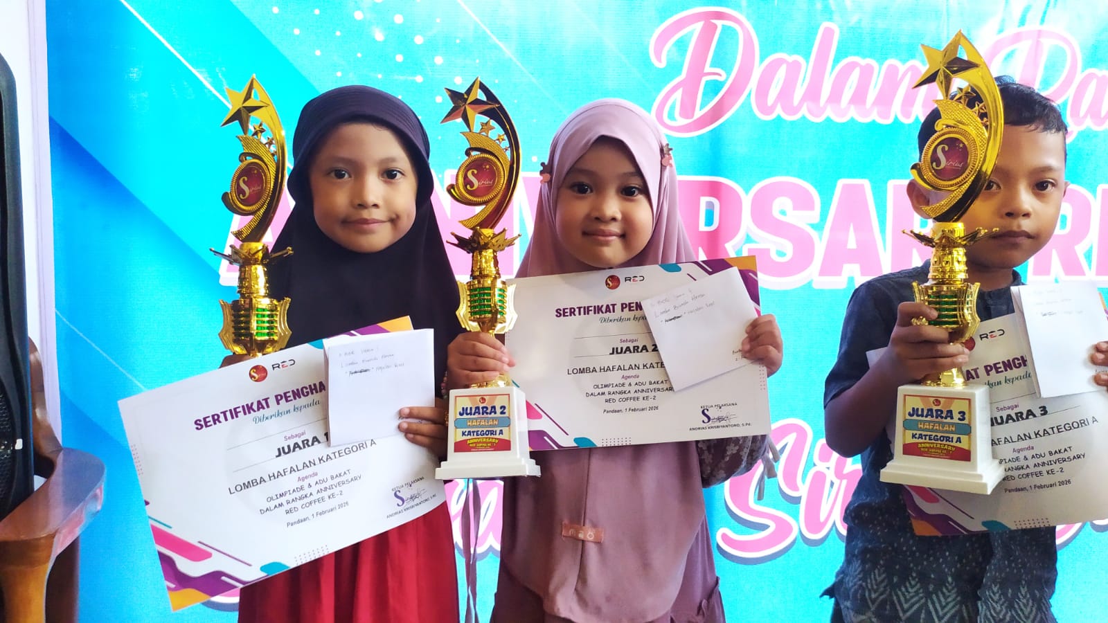 Murid TPQ Qiroati Masjid Imam Syafi’i Arcopodo Borong Juara di Olimpiade RED Coffee