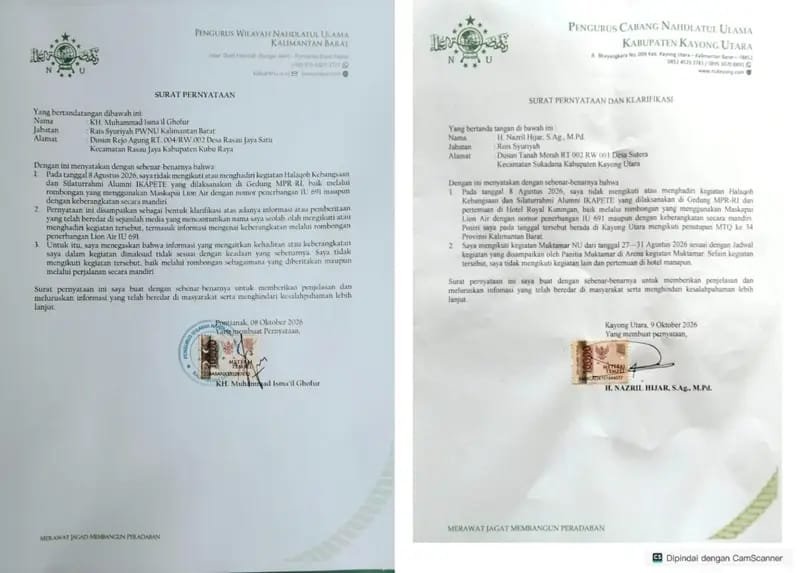 Dua Rais Syuriyah NU di Kalbar Bantah Hadiri Pertemuan yang Dikaitkan dengan Dugaan Pengondisian Muktamar